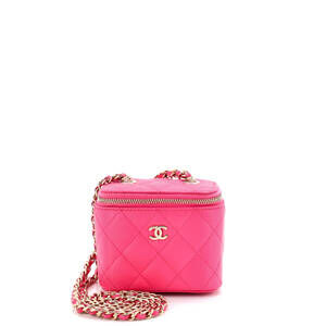 Chanel Mini Classic Vanity Case with Chain Quilted Caviar